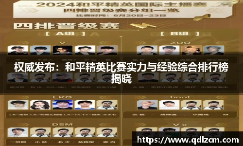 权威发布：和平精英比赛实力与经验综合排行榜揭晓
